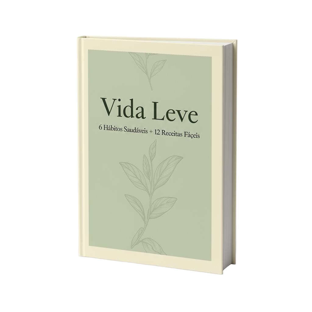 Mockup do e-book Vida Leve - 6 hábitos saudáveis e 12 receitas fáceis